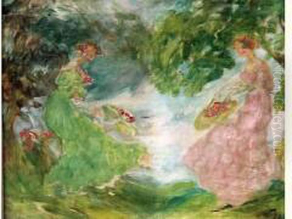 Deux Jeunes Filles Au Jardin - view 1