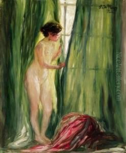 In The Window Of The Studio In Paris by Zsigmond Nagy