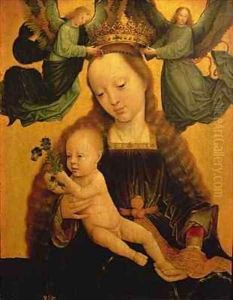 Madonna and Child Crowned by Two Angels by Gerard David
