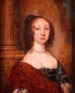 Portrait of a lady half length by William Dobson