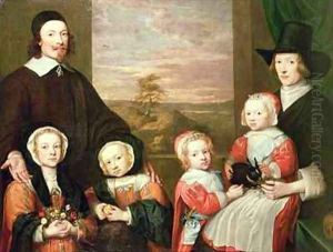 Unidentified family portrait traditionally thought to be that of Sir Thomas Browne by William Dobson