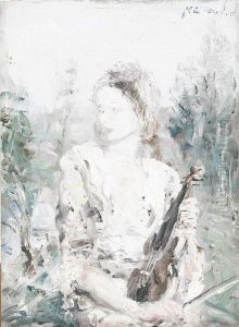 Fiatal Lany Hegeduvel by Aurel Naray