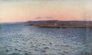 La Rade De Toulon. Effet De Mistral. 1913. by Francois Nardi
