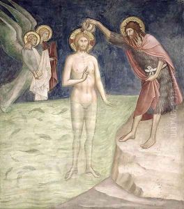 Baptism of Christ, from a series of Scenes of the New Testament by Barna Da Siena