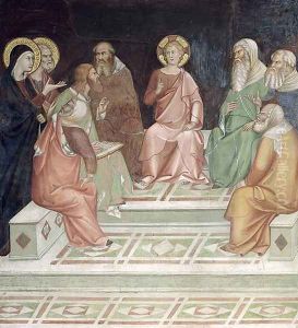 Jesus with the Doctors, from a series of Scenes of the New Testament by Barna Da Siena