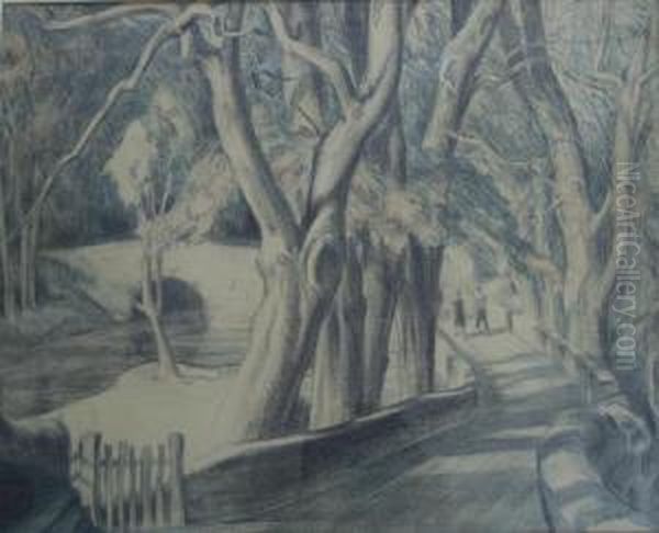 A Couple Walking On A Woodland Road - view 1