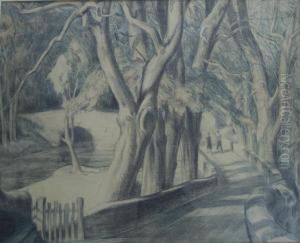 A Couple Walking On A Woodland Road