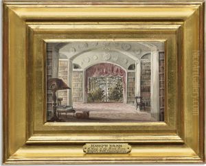 A View Of The Book Room At Wimpole Hall, Cambridgeshire by Joseph Nash