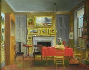 Interior Scene With Paintings