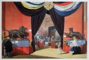 Octagonal Room, The Great Exhibition by Joseph Nash