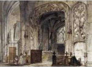 The Interior Of St. Jacques, Dieppe by Joseph Nash