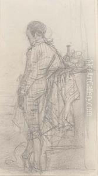 Study Of A Young Boy, Observed From Behind - view 1
