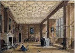 Drawing Room At Broughton Castle, Oxfordshire by Joseph Nash