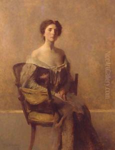 Woman in Purple and Green by Thomas Wilmer Dewing