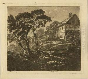 Landschaft Mit Bauernhutten.