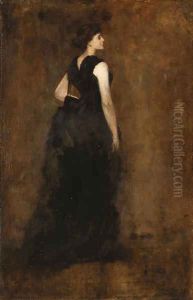 Woman in Black Portrait of Maria Oakey Dewing by Thomas Wilmer Dewing