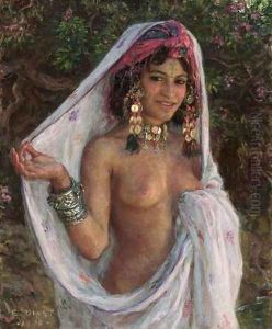 Young Woman with Veil and Jewels (La baigneuse aux bijoux) by Alphonse Etienne Dinet