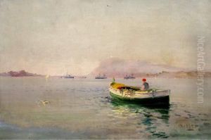 :barque De Peche Devant Le Port De Toulon by Louis Nattero