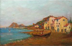 :pecheurs En Bord De Cote by Louis Nattero