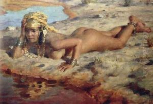 By the Wadi by Alphonse Etienne Dinet