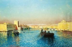 Vue Du Port De Marseille by Louis Nattero