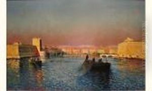 Vue Du Port De Marseille. by Louis Nattero