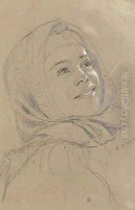 Young Algerian Girl (Jeune fille algerienne souriant) by Alphonse Etienne Dinet