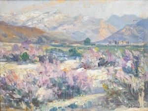 Purple Blossom With Mountains Beyond