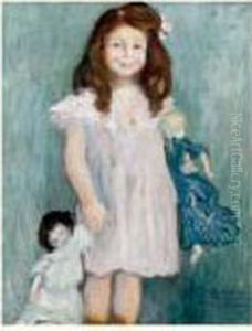 Fillette Et Ses Poupees by Bernard Naudin