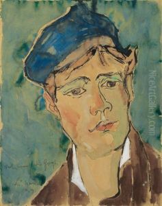 Junger Mann Mit Mutze (nach Vincent Van Gogh) by Heinrich Nauen