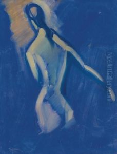 Ruckenstudie Zu Der Badenden, Links. Ruckseitig: Park Dillborn, Aquarellskizze