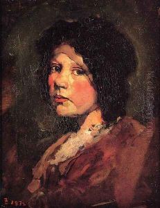 Girl in Black Hood by Frank Duveneck