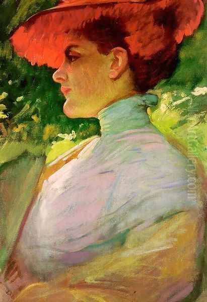 Lady with a Red Hat - view 1