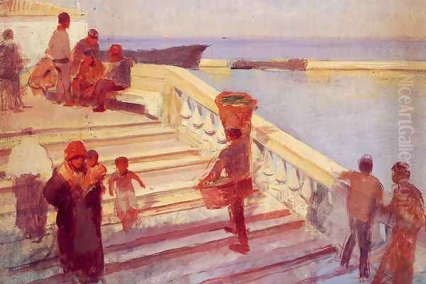 Figures on Venetian Steps - view 1
