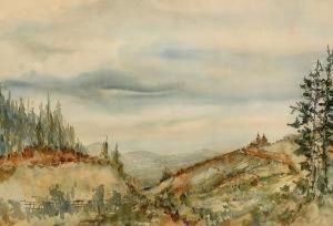 Paisaje, Acuarela Sobre Papel, Con Marco Paisaje, Acuarela Sobre Papel, Con Marco