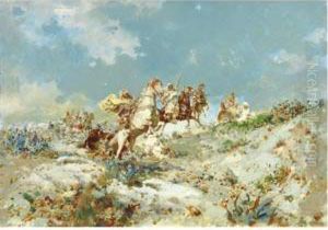 Arabs On Horseback by Jose Navarro