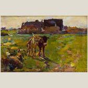 Paisaje Con Burros by Jose Navarro