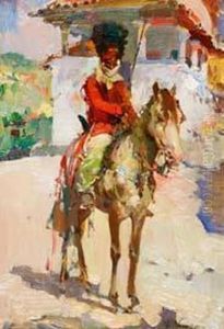 Soldado Marroqui Montado A Caballo. by Jose Navarro