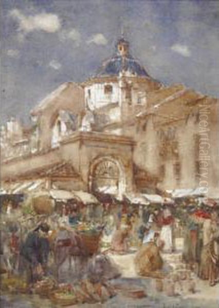 Busy Market Scene - view 1