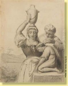 La Porteuse D'eau Et Sa Famille by Francois-Joseph Navez