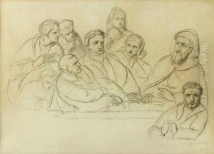 Etude De Personnages Devant Un Tableau by Francois-Joseph Navez