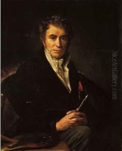 Portrait Du Peintre Jacques - Louis David by Francois-Joseph Navez