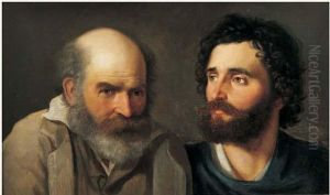 Etude De Tetes D'hommes Barbus