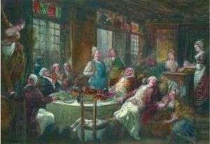 Banquet A L'auberge Sous Louis Xv by Joseph Navlet