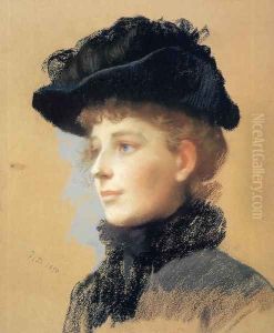 Portrait of a Woman with Black Hat I by Frank Duveneck