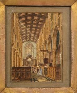 Melford Church Interior, Looking Towards The East Window by J. P. Neale