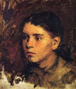 Head of a Young Girl by Frank Duveneck