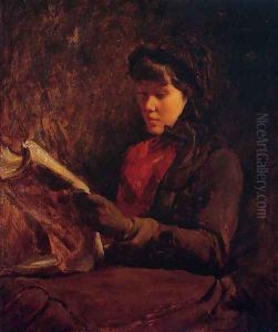 Girl Reading I by Frank Duveneck