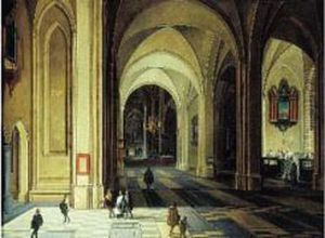 Interieur D'eglise Avec Des Personnages