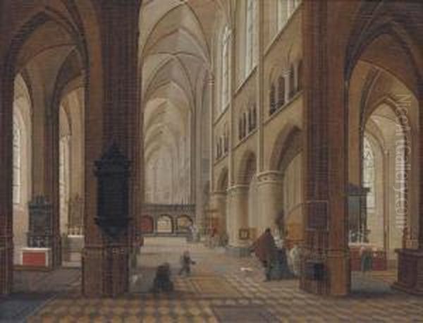 A Church Interior With Elegant Company In The Foreground - view 1